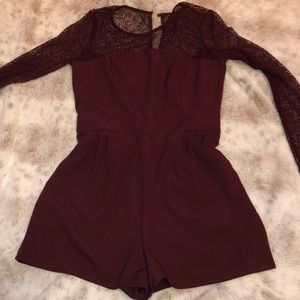 GARAGE Burgundy Romper Long Sleeve